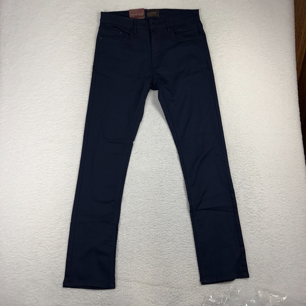 Jachs New York Mens 5-Pocket Straight Pant Navy 32x34 (31.5x31) Comfort Stretch